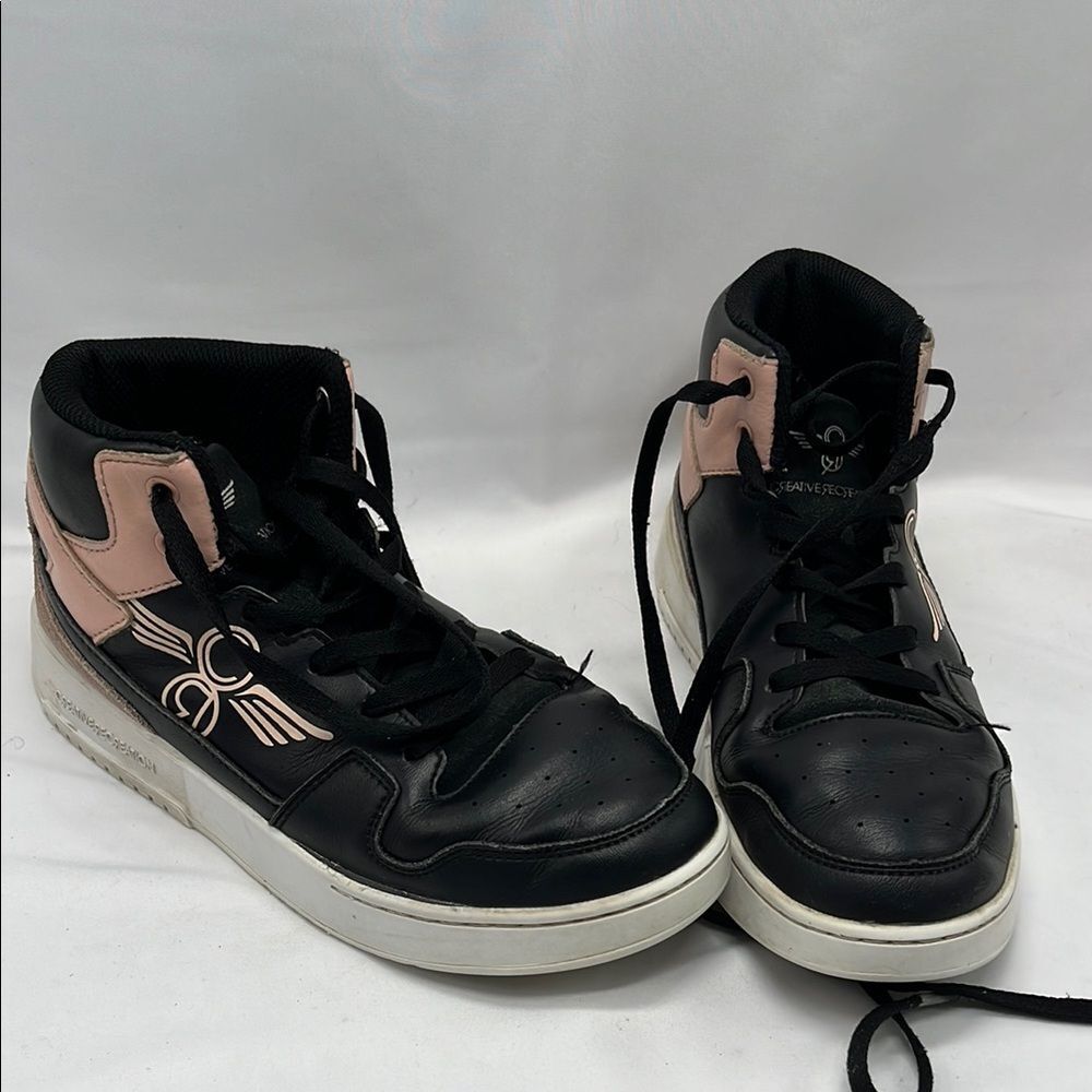 Pink and Black Creative Recreation Honey High Top Sneakers